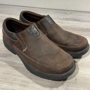 Skechers Segment The Search Brown Leather Slip On Loafer Casual 64261 Men's 11